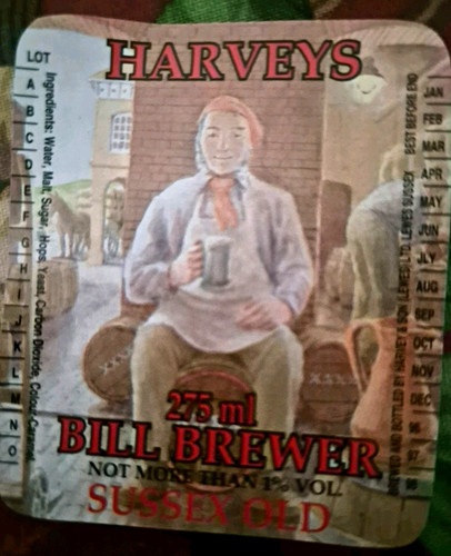 Harveys brewery label - harveys,
