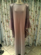 Drag Queen Lilac LONG dress with lilac oval  sleeves 18/20