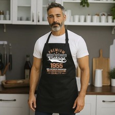 Personalised Vintage Birthday Apron Custom Any Age BBQ Kitchen Cooking Gift Men