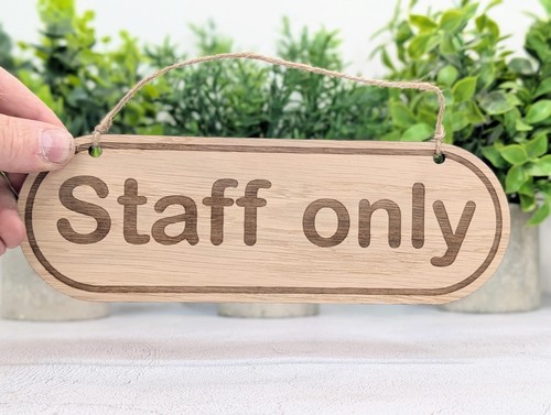 Personalised staff only wooden - personalised,