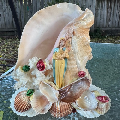 Vintage seashell lamp madonna - lamp,