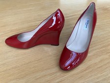 LK Bennett UK7 EU40 Burgundy Red Wedge Court Shoes BNIB