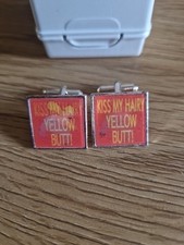 The Simpsons 100% Cufflinks Boxed  Cuff Links Kiss My Hairy Yellow Butt Homer
