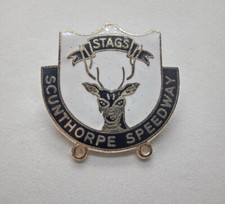 VINTAGE SCUNTHORPE SPEEDWAY - 'The Stags' - ENAMEL BADGE 1970s - VGC - RARE