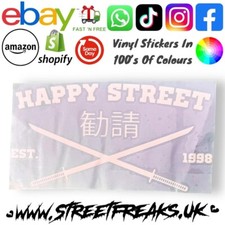 Happy Street Car Vinyl Sticker Bumper Drift Window JDM Decal Street Freaks UK