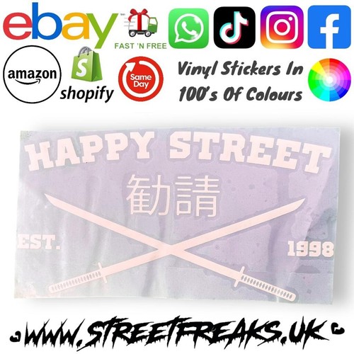 Happy street car vinyl - happy, sticker