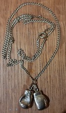 Vintage Gold Boxing Gloves Pendant and Chain 9ct Solid Gold