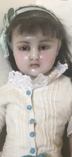 Stunning Antique Poured Wax Doll - Meech ? Hamleys ? 21 ins 