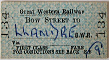 GT WESTERN RY - BOW STREET to LLANDRE (G.W.R.)