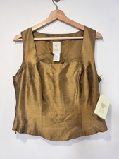 Paule Vasseur Sleeveless Top Tank Vest 100% Silk UK 16 New With Tags