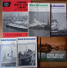 Job Lot x 6 Maritime Shipping Books - Cunard White Star - Sea Breezes - Museum