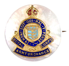 World War Two Kings Crown Royal Army Ordnance Corps RAOC Enamel Sweetheart Badge
