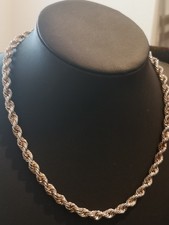 Heavy 925 Sterling Silver 18 Inch Fancy 7 mm's Rope Chain Necklace  W.J. Sutton