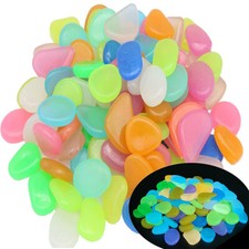 Glow In The Dark Pebbles Luminous Stones Garden Walkaway Aquarium Fish Tank UK