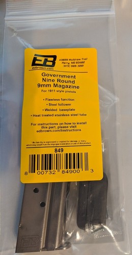Brown 1911 9mm round - ed, 9