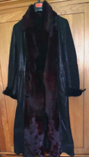 Ladies Russian  Snow Queen  Genuine Lamb fur Coat  Real Leather. Size S.