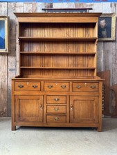 Vintage Walnut Large North Wales Welsh Dresser Housekeeper Rack