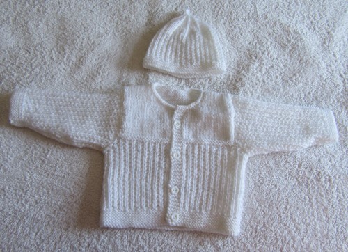 Hand knitted patterned