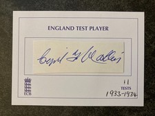 Cricket - autograph of Cyril Walters Worcestershire & England 1930s