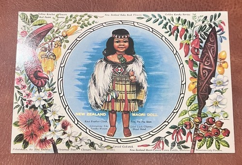 Vintage postcard maori doll - postcard,
