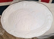 Large Portuguese Ceramic Turkey Platter Christmas dinner 