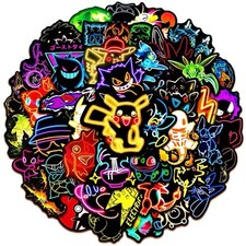 50 Pokemon Neon Sign Stickers