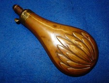 A vintage Victorian embossed ‘Double Flute’ or ‘Bush’ shotgun flask by Hawksley.