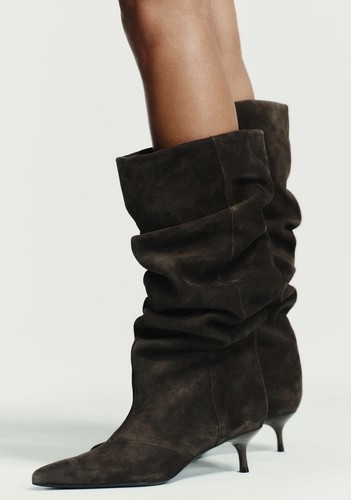Split suede kitten heel - suede,