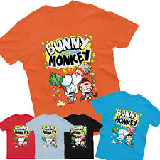 NEW Bunny Vs Monkey T Shirt Book Day Cartoon Children Book Story Kids Boys Xmas