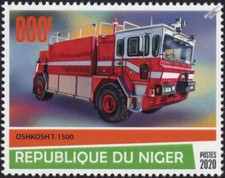 OSHKOSH Striker T-1500 Airport ARFF Fire Engine Truck Firefighting Stamp #208