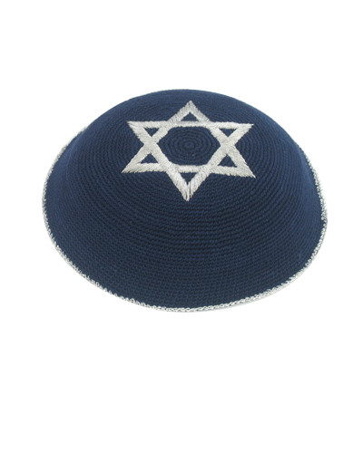 Blue silver star david - silver,