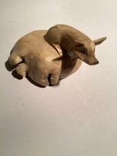 Gorgeous Pig Hand Carved Wood Unique Ornament Sculpture Piggy Figurine Home Gift