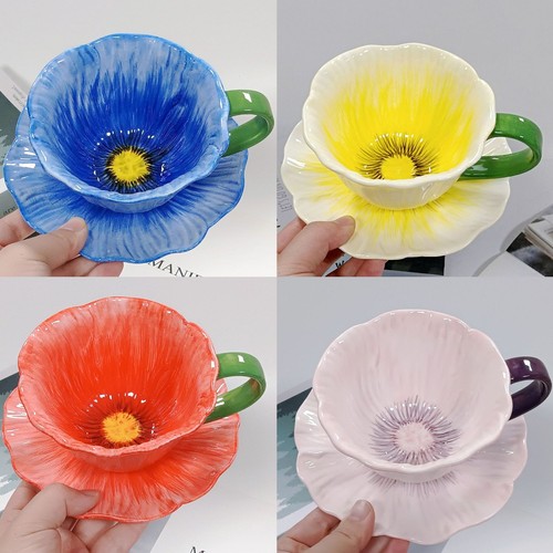 Poppy flower ceramic coffee - poppy,