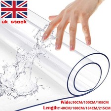 2mm Thick Clear Transparent Vinyl PVC Tablecloth Table Cover Protector Plastic