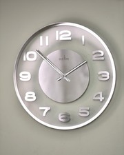 Iconic 1990's Mirror & Glass Wall Clock by Acctim - In Very Good Condition