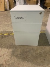 White Steel 3 Drawer Pedestal