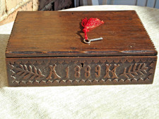 Small oak 1889 hand carved pen