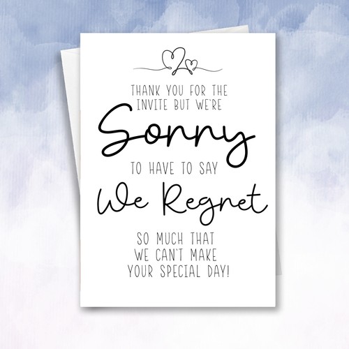 Wedding acceptance sorry - acceptance, we