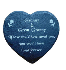 Engraved Slate Heart Memorial