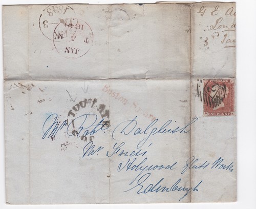 1848 penny red stamp - 1848, on