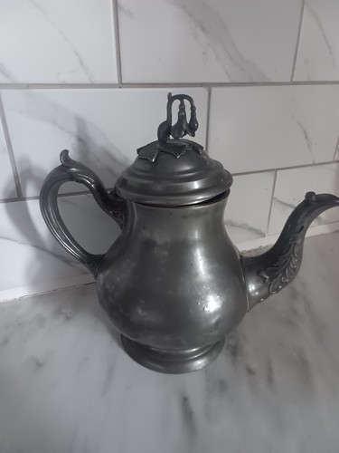 Antique pewter tea - pewter, pot