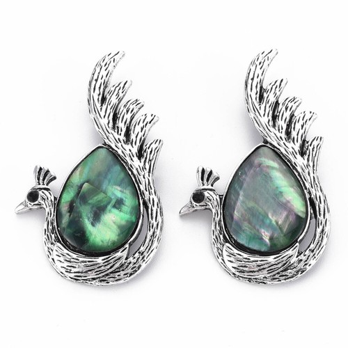 Peacock brooch with paua - brooch,