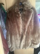Mink Coloured Coast Faux Fur Coat