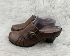 EARTH SPIRIT Classics Emily Brown Leather Heels Casual Shoes Size US 6 EUR 37.5