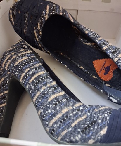 Ladies high heel shoes navy - heel,