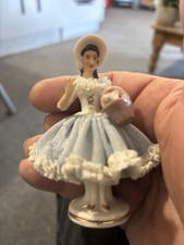 Vintage Dresden Porcelain Lace Doll