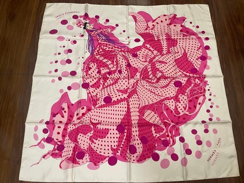 Hermes pink silk flamenco - hermes,