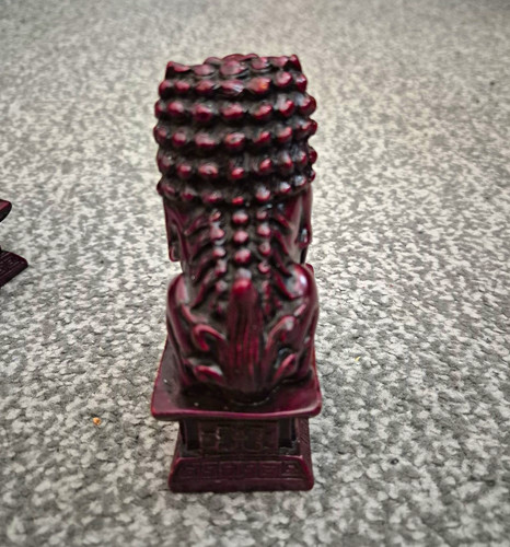 Pair burgundy foo dog - pair,