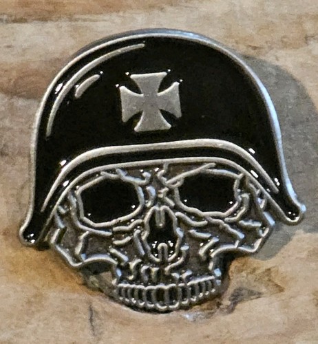 Iron cross skull - skull, enamel