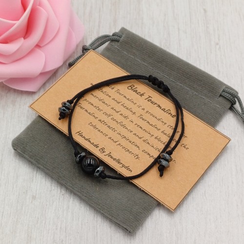 Black tourmaline bracelet - black,